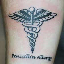 Penicillin Allergy Tattoo Allergy Tattoo Ink Allergy Tattoos