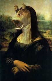 Mona Jar Jar Lisa Binks Star Wars Art Art Parody Mona Lisa