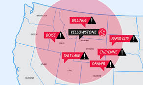 The caldera and most of the park are located in the northwest corner of wyoming. Yellowstone Volcano Eruption Which Us Cities Are At Risk From Lava And Ash World News Express Co Uk