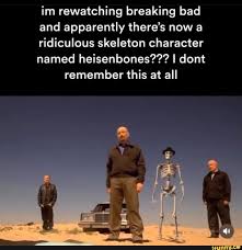 Im rewatching breaking bad and apparently there's now a ridiculous skeleton  character named heisenbones??? I dont remember this at all - iFunny