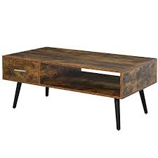 Which is the best coffee table to buy? Homcom Mid Century Modern Wood Coffee Table Side Desk And 1 Drawer 1 Open Storage Shelf For Living Room Buy Online In Botswana At Botswana Desertcart Com Productid 215824848