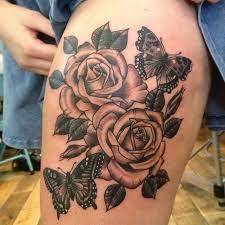 Rose And Butterfly Tattoo Google Search Rose And Butterfly Tattoo Butterfly Thigh Tattoo Butterfly Tattoo