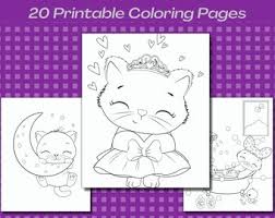 Dogs love to chew on bones, run and fetch balls, and find more time to play! Kitten Coloring Page Etsy