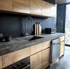 Beautiful Wooden Fronts And Concrete Worktop Wohnung Kuche Innenarchitektur Kuche Haus Kuchen