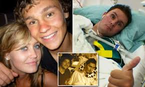 The final moments of footy player, 28, who died eight years after slug dare  left him paralysed