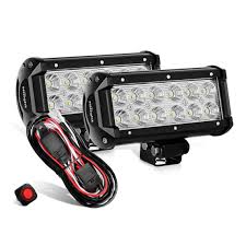 Nilight 2pcs 6 5 Inch 36w Flood Led Light Bar Wiring Harness Kit 2 Y Nilight Led Light