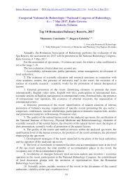 Pdf National Congress Of Balneology 4 7 Mai 2017 Baile Govora