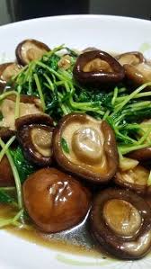 Dou Miao With Fresh Shitake Mushrooms By Margaret Goh Asian Vegetables Delicious Healthy Recipes Fresh Vegetable Recipes