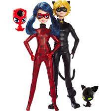 Poupee Pack De 2 De 26 Cm Ladybug Et Chat Noir Miraculous A Prix Carrefour En 2021 Chat Noir Poupees Mannequins Poupee