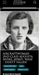 and in the morning…' ACW2 (2062466) Ethel Glover WAAF Died in a road  traffic accident