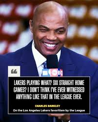 Sir. Charles always speaks facts. I think this is the first time in NBA  history that a team plays 6 consecutive games at home. It's time to  investigate the league 💯💯