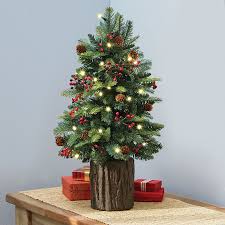 Tabletop Prelit Christmas Tree Hammacher Schlemmer Pre Lit Christmas Tree Small Christmas Trees Led Christmas Tree