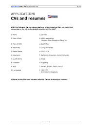 Business English Application Cvs And Resumes Unterrichtsmaterial Im Fach Englisch Lebenslauf Unterrichtsmaterial Englischunterricht
