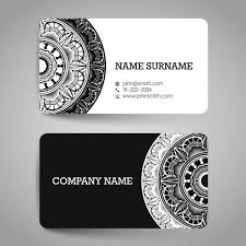 The design is probably the most powerful aspect of a business card. Download Business Card With Black And White Ornaments For Free Business Card Design Creative Business Card Design Business Card Template Design