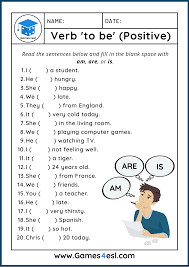 verb to be worksheets games4esl