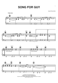 Song For Guy Elton John Songs Songs Sheet Music