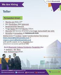Cek contoh surat lamaran kerja untuk bank muamalat bogor 16 juli 2024 perihal. Lowongan Kerja Pt Bank Muamalat Indonesia Tbk Lowongan Kerja Kalimantan Tengah