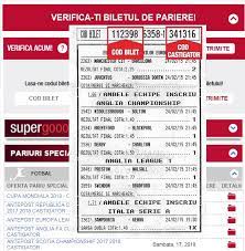 Dacă ai pariat online sau după mobil afli aproape instantaneu dacă ai de luat bani. Stanleybet Verificare Bilet Bonus Oferta Live Rezultate 2018