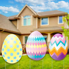 Maybe you would like to learn more about one of these? Big Easter Eggs Yard Ornaments 3 Pack Style B Signway