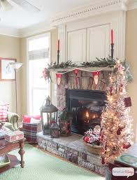 Inner glow logs are molded from wood logs for incredible realism. Cozy Fireplace Mantel With Rustic Christmas Decor Atta Girl Says