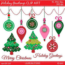 Holiday Digital Clip Art Christmas Trees Ornaments Garland And Text Is Perfect For Create Christmas Cards Christmas Holiday Greetings Christmas Tree Clipart