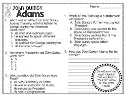 John Quincy Adams Biography Timeline Graphic Organizers Text Based Questions