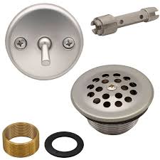 Discover the best bathtub drain stoppers in best sellers. Bathtub Trip Lever Bath Drain Replacement Overflow Cover Kit With Brass Adapter In Satin Nickel Removal Tool Walmart Com Walmart Com