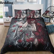 Bram Couple Skull Bedding Set Skull Bedding Sets Bedding Sets Skull Bedding