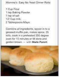 Easy No Yeast Dinner Rolls Bread Recipes Homemade Recipes Dinner Rolls