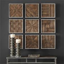Uttermost Bryndle Squares S 9 Square Wall Art Rustic Wood Walls Uttermost Wall Art