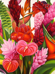 Tropical Paintings Tropical Painting Flower Painting Floral Painting