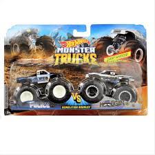 Hot Wheels Monster Trucks 1 64 Demolition Doubles 2 Pk Police Vs Hooligan Monster Trucks Hot Wheels Demolition