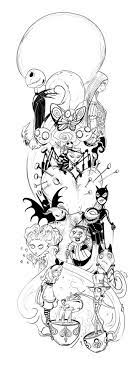 Nightmare Before Christmas Full Sleeve Tim Burton Tattoo Nightmare Before Christmas Tattoo Sleeve Tattoos