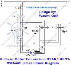 Star Delta Starter Motor Starting Method Power Control Wiring Electrical Circuit Diagram Electricity Delta Connection