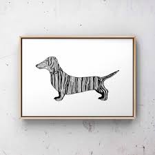 Black And White Dachshund Print Dachshund Illustration By Carissa Tanton Print Available On Etsy Sausage Dog Art Black And White Wall Art Sausage Dog Gift Dachshund Art Dachshund Gifts