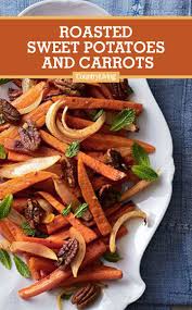 Roasted Sweet Potatoes And Carrots Recipe Roasted Sweet Potatoes Carrots Side Dish Thanksgiving Side Dishes