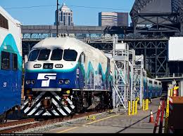 Glistening On A Spectacular Morning That Had A Hint Of Spring In The Air Brand New Sounder Engine Sdrx 923 Sits Coupled To A Tra Train Train Truck Train Rides