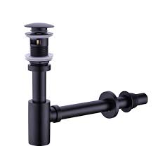 How to fix bathroom sink stopper stuck. Gordee Bathroom Sink Stopper P Trap Complete Set Adjustable Bottle Trap Solid Brass Sink Drain Kit Tube And Pop Up Drain Stopper Set With Overflow Matte Black Amazon Com