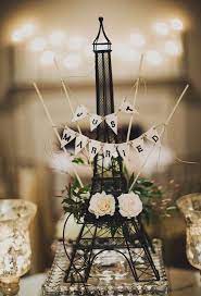 Just Married Eiffel Tower Photo By Ariel Renae Florals By Cedarwood Weddings View M French Themed Wedding Paris Theme Wedding Themed Wedding Decorations