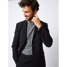 While brighter and lighter blues are more about making a bold statement, the navy suit is subtle and far more elegant. Black Regular Fit Suit Jacket Men George At Asda