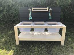 Triple Plastic Sink Mud Kitchen With Lower Shelf Etsy Mud Kitchen Mud Kitchen For Kids Diy Mud Kitchen