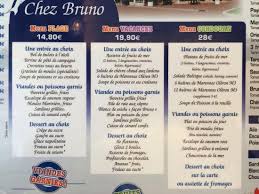 Les Menus Picture Of Chez Bruno Saint Palais Sur Mer Tripadvisor