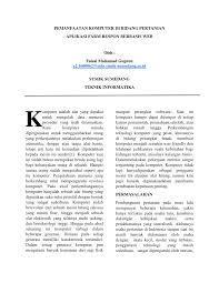 Mengetahui dampak negatif dan positif penggunaan teknologi pertanian. Pdf Pemanfaatan Komputer Di Bidang Pertanian Aplikasi Farm Respon Berbasis Web