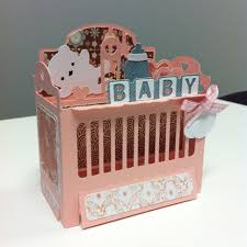 Use a laundry basket or toy box as a base for larger wishing wells. Girl Baby Crib Box Card Svgcuts Scrapbook Paper Crafts Baby Shower Cards Card Box