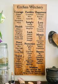 Kitchen Witchery List Of Herbs And Their Meanings Hand Painted Wood Sign Kitchen Witchery Kitchen Witch Recipes Witch Herbs