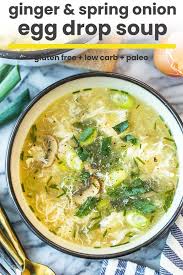 Quick And Comforting Ginger And Spring Onion Egg Drop Soup Silky Broth With A Fiery Ginger Kick Full Of Fresh Spring O Egg Drop Soup Egg Drop Healthy Recipes