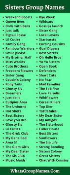 Sisters Group Names Ideas 2021 Whatsapp Funny Cute Cool