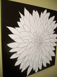 Black And White Flower Painting Ideas Huge Modern Chrysanthemum Flower Painting Black White And Silver Custom Colors And Sizes Avail Chrysanthemum Painting Black And White Painting Flower Painting