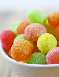 Sugar, invertsugar, corn syrup, modified corn starch, contains less than 2% of tartaric acid, citric acid, natural and artificial flavor, red 40, blue 1, yellow 5, yellow 6, titanium dioxide (for color). Sour Patch Grapes Healthier Than The Candy Dinner Then Dessert
