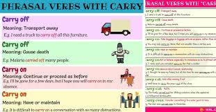Phrasal Verbs With Carry Carry Off Carry On Carry Out Carry Over 7 E S L English Vocab Learn English Verb